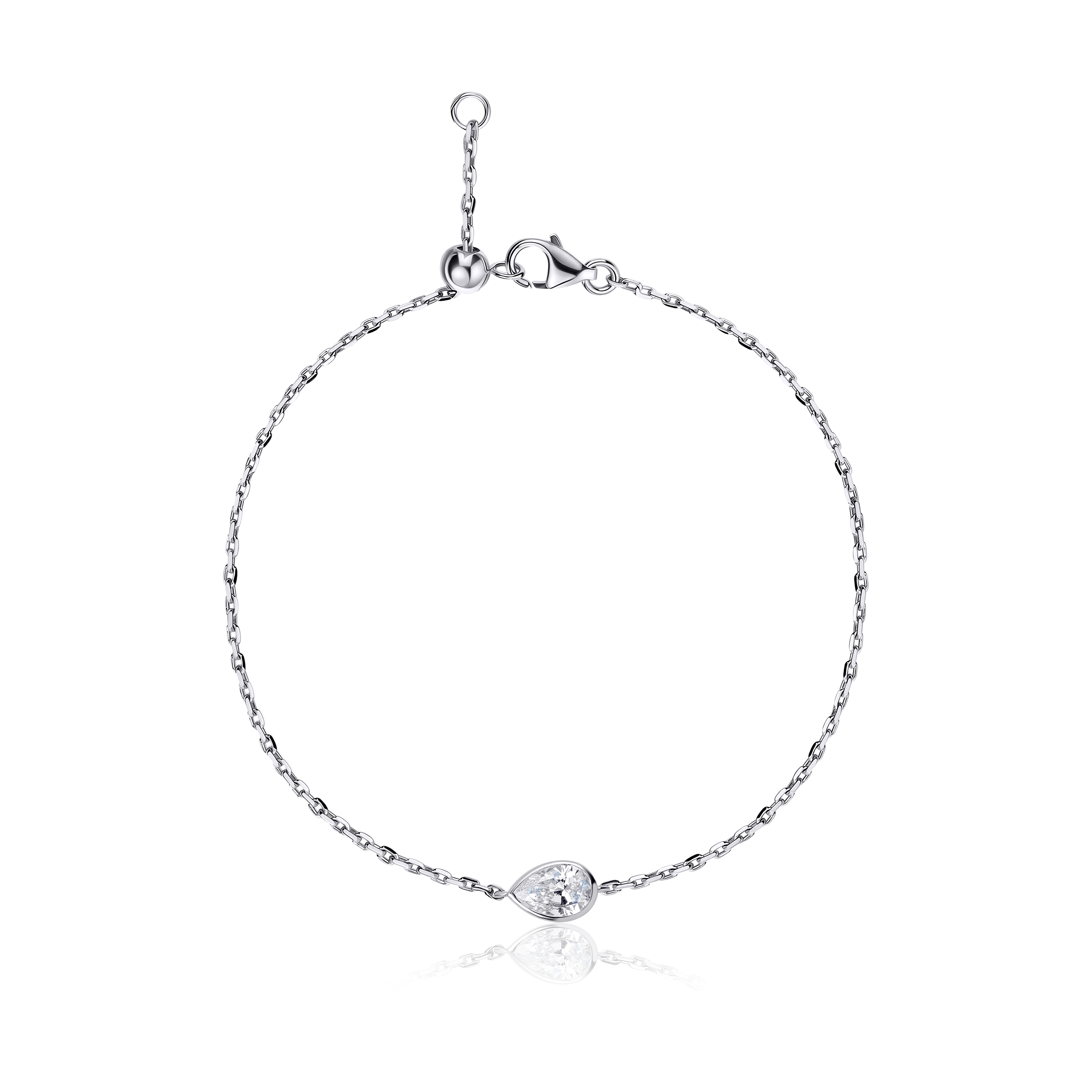 Solitaire Lab Diamond Bracelet Bezel Setting Pear