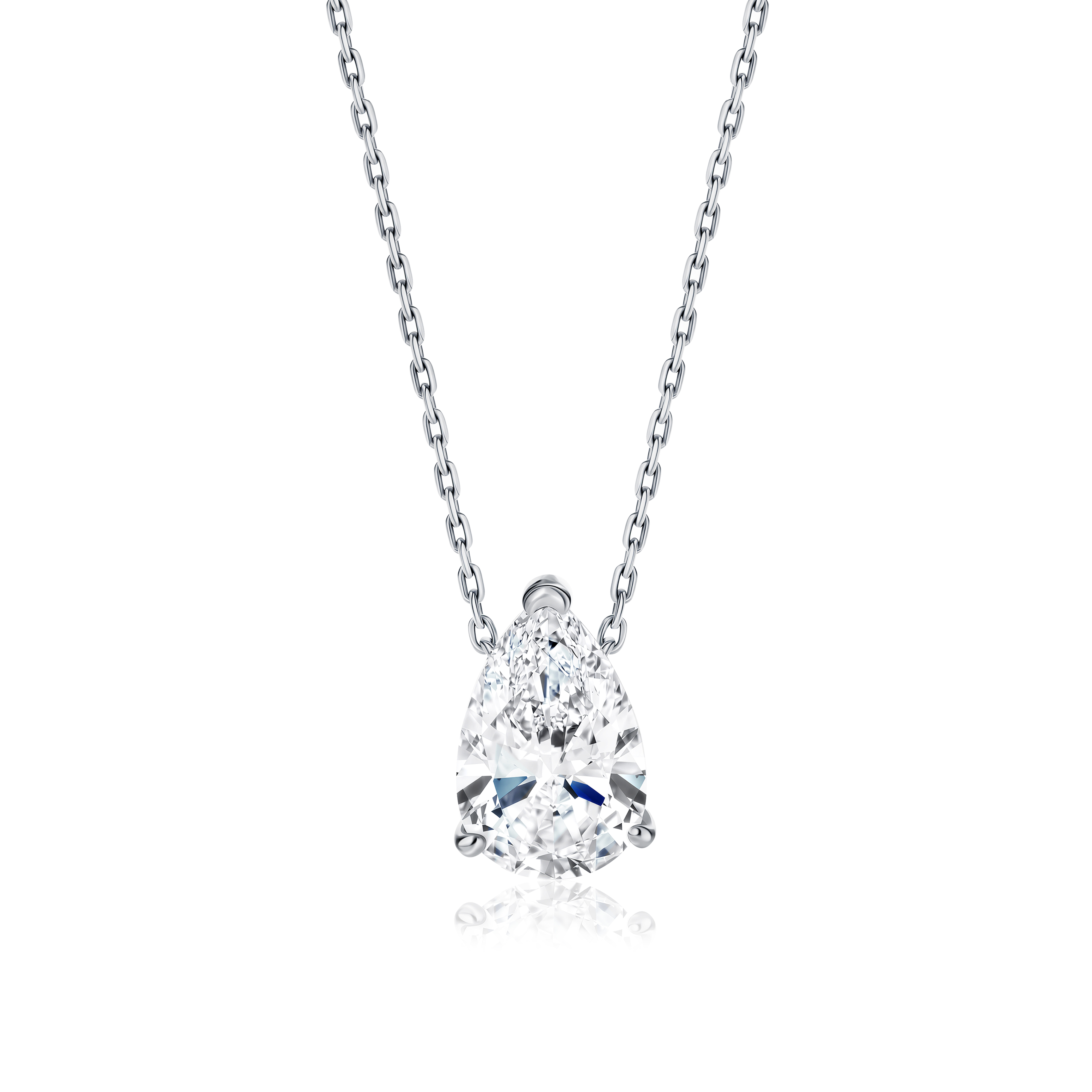 Solitaire Lab Diamond Necklace Pear