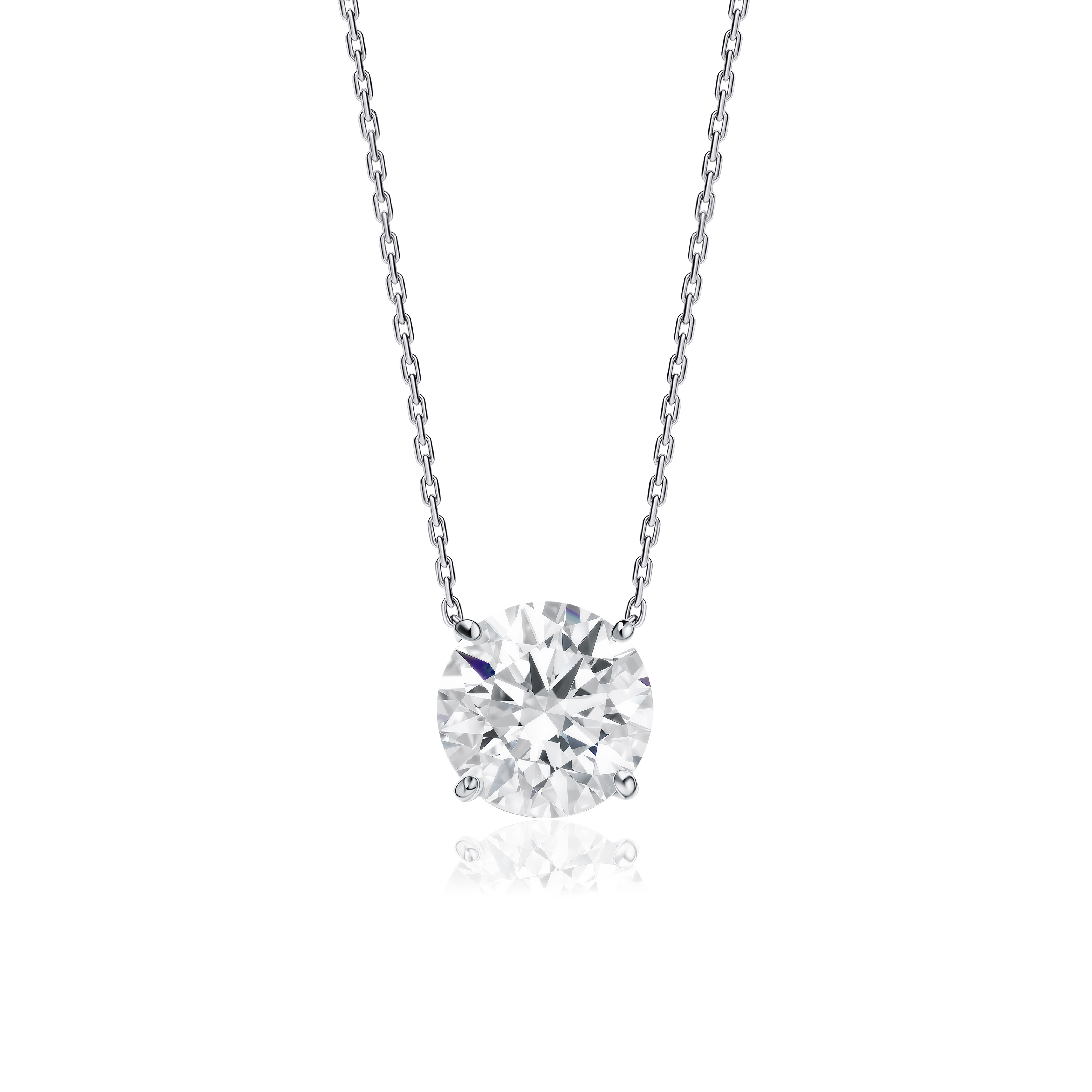 Solitaire Lab Diamond Necklace Round