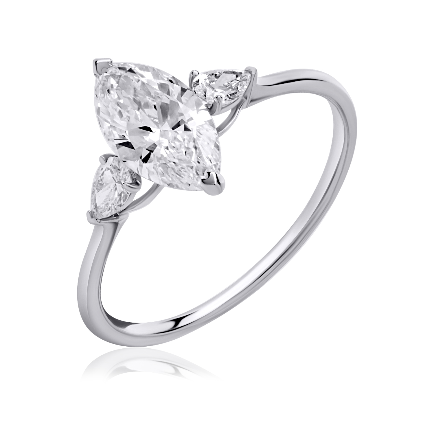 Three-Stones Lab Diamond Ring Marquise Three-Stones Lab Diamond Ring Marquise