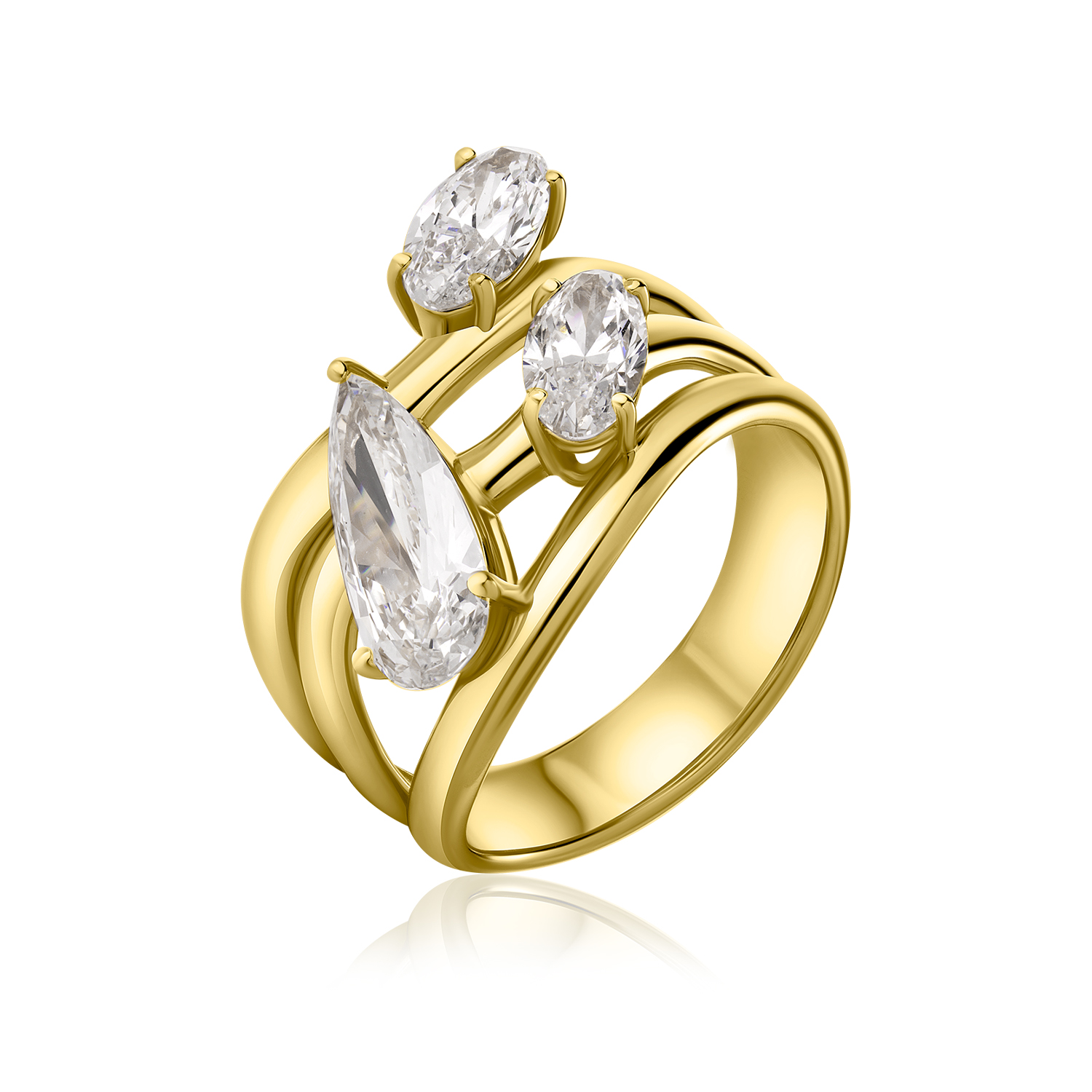 Special Lab Diamond Ring Long Pear with Moval Special Lab Diamond Ring Long Pear with Moval