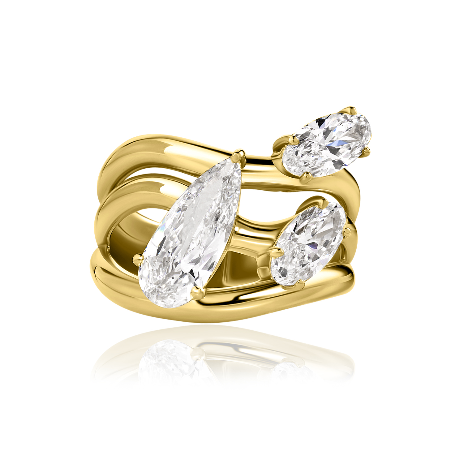 Special Lab Diamond Ring Long Pear with Moval Special Lab Diamond Ring Long Pear with Moval