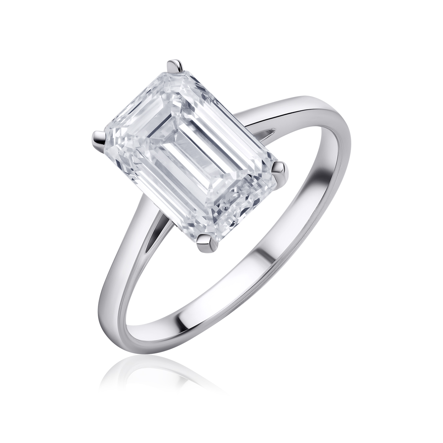 Solitaire Lab Diamond Ring Emerald Solitaire Lab Diamond Ring Emerald