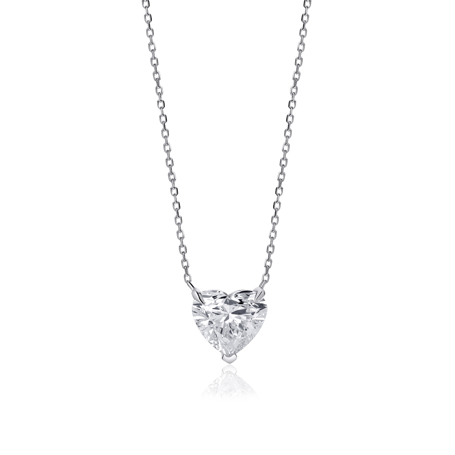 Solitaire Lab Diamond Necklace Heart Solitaire Lab Diamond Necklace Heart