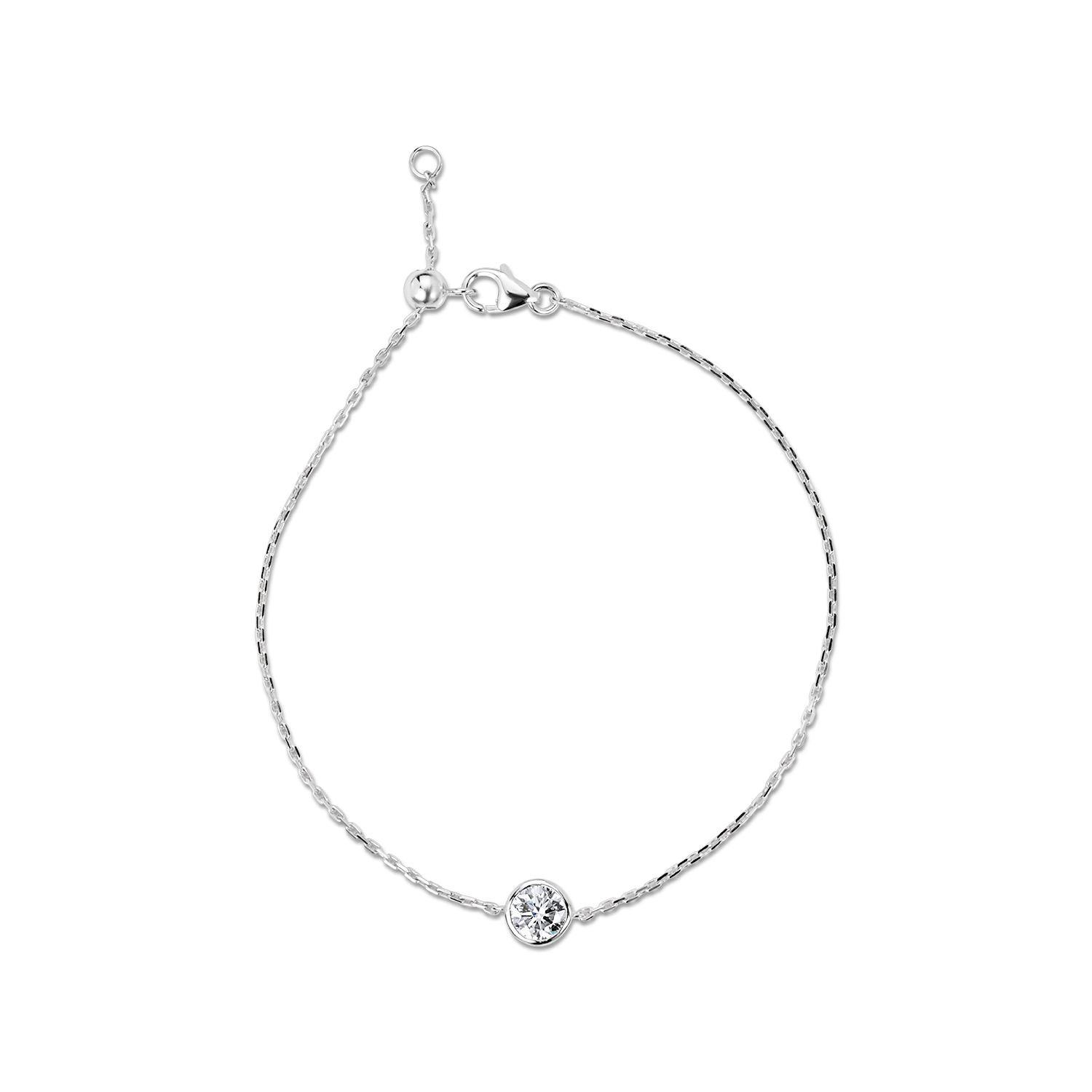 Solitaire Lab Diamond Bracelet Bezel Setting Round Solitaire Lab Diamond Bracelet Bezel Setting Round