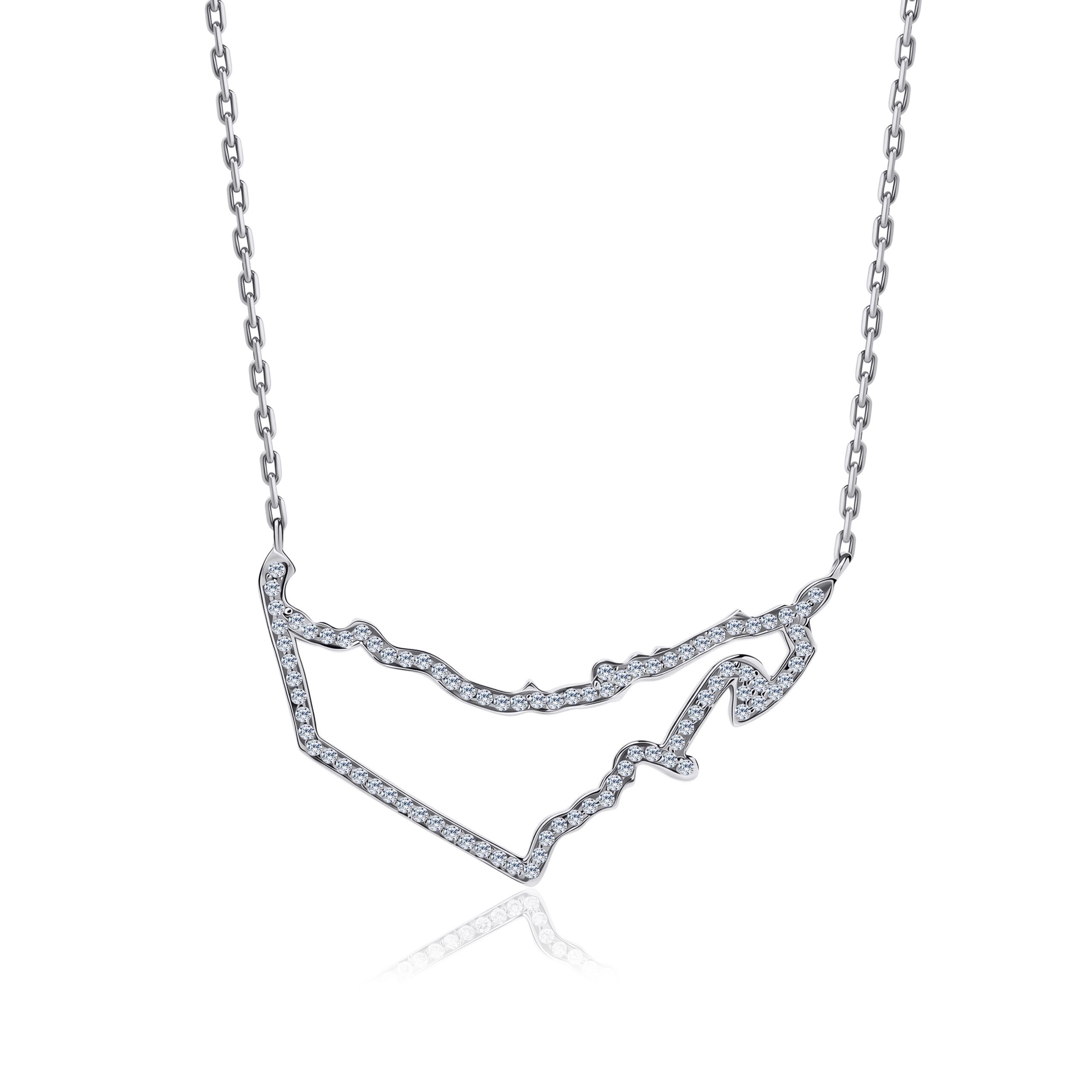 Hollow Diamond UAE Map Necklace - Small