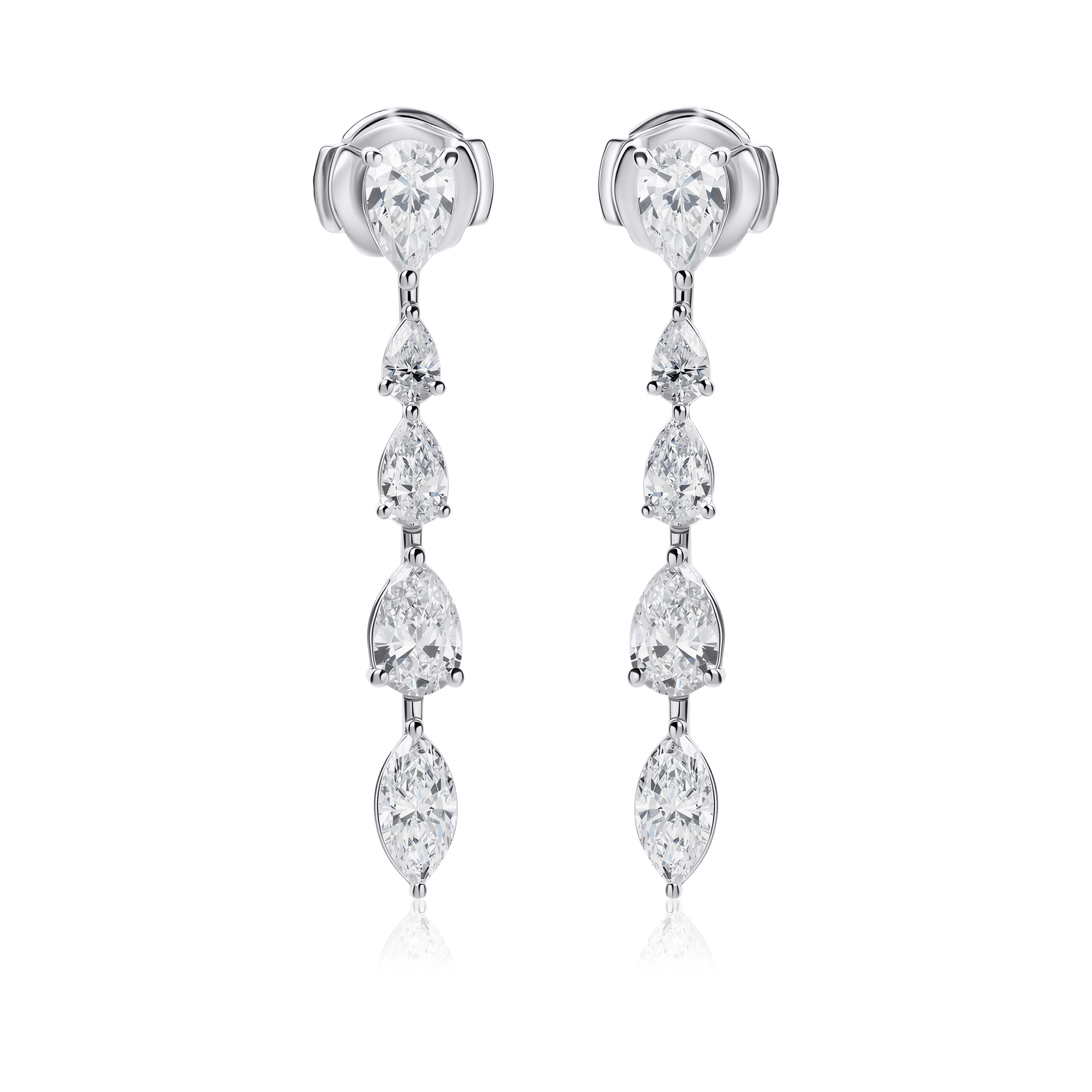 Stud Drop Lab Diamond Earrings Pear & Marquise Stud Drop Lab Diamond Earrings Pear & Marquise