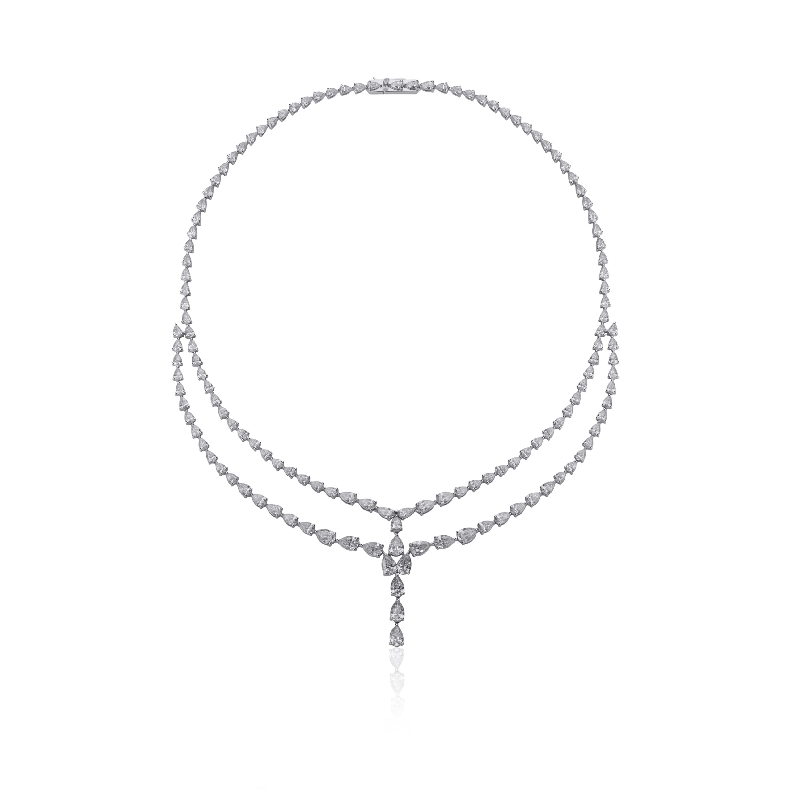 Double River Lab Diamond Necklace Pear Double River Lab Diamond Necklace Pear