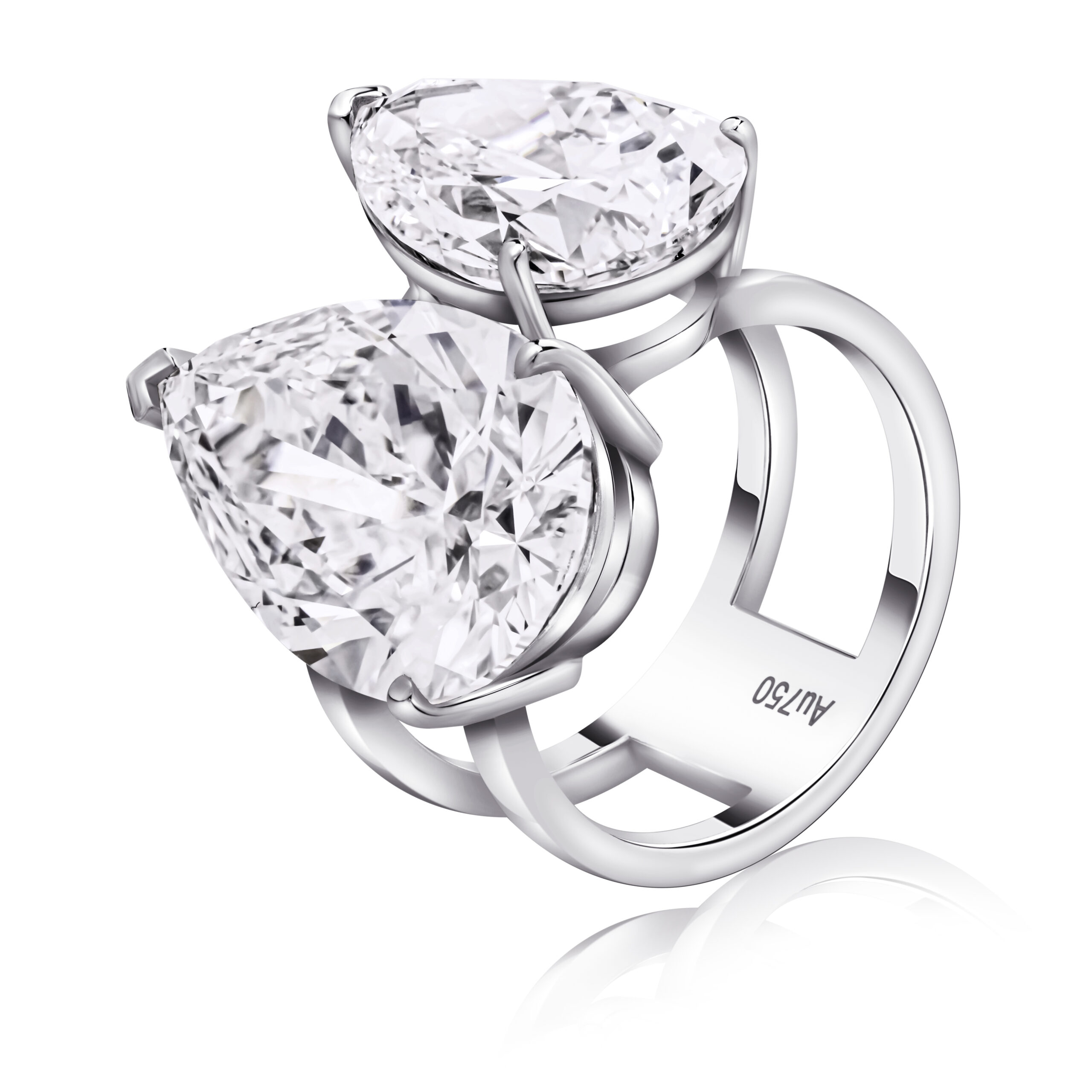 Two-Stone Lab Diamond Ring Pear Two-Stone Lab Diamond Ring Pear