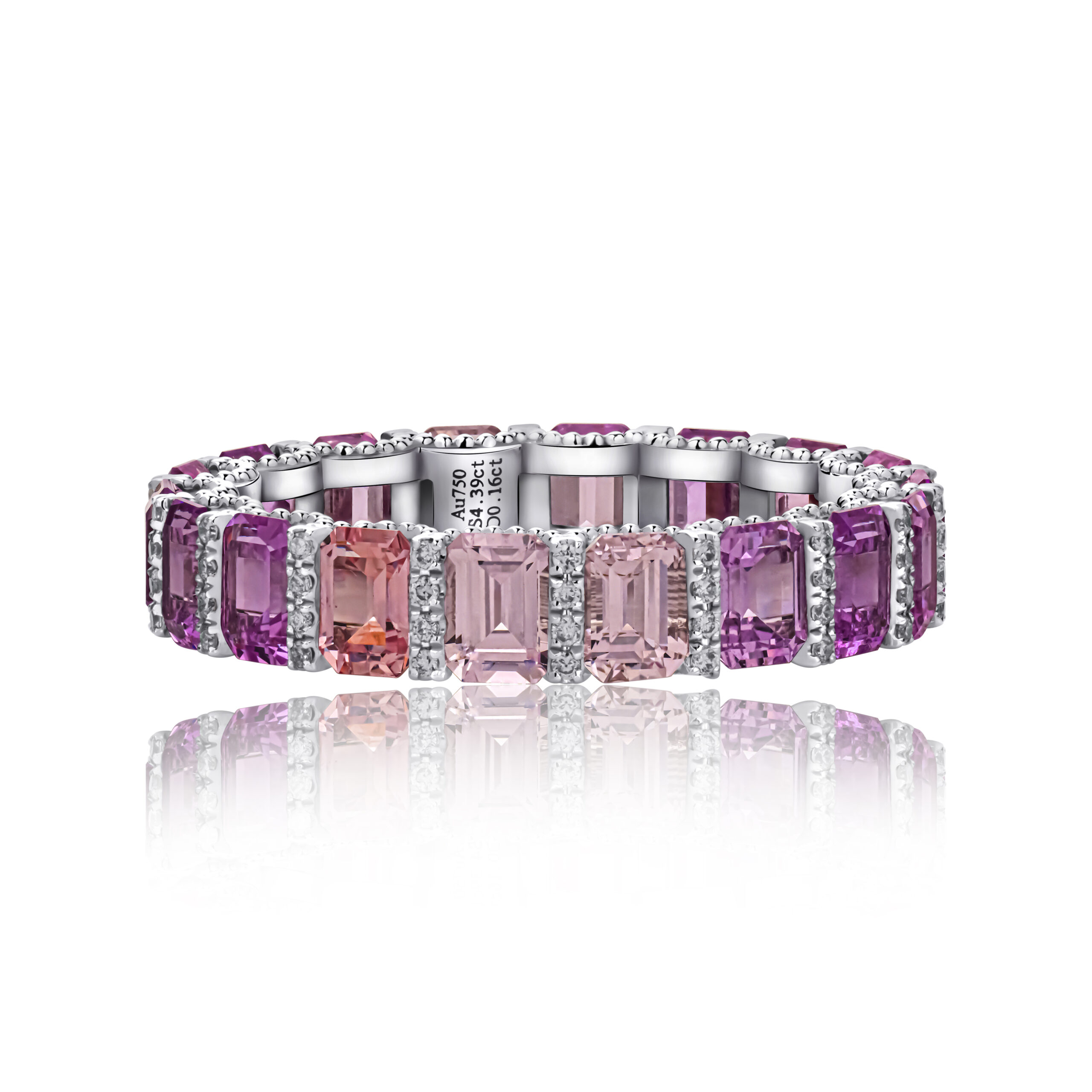 Full Eternity Natural Sapphire with Natural Diamonds Ring Baguette Full Eternity Natural Sapphire with Natural Diamonds Ring Baguette