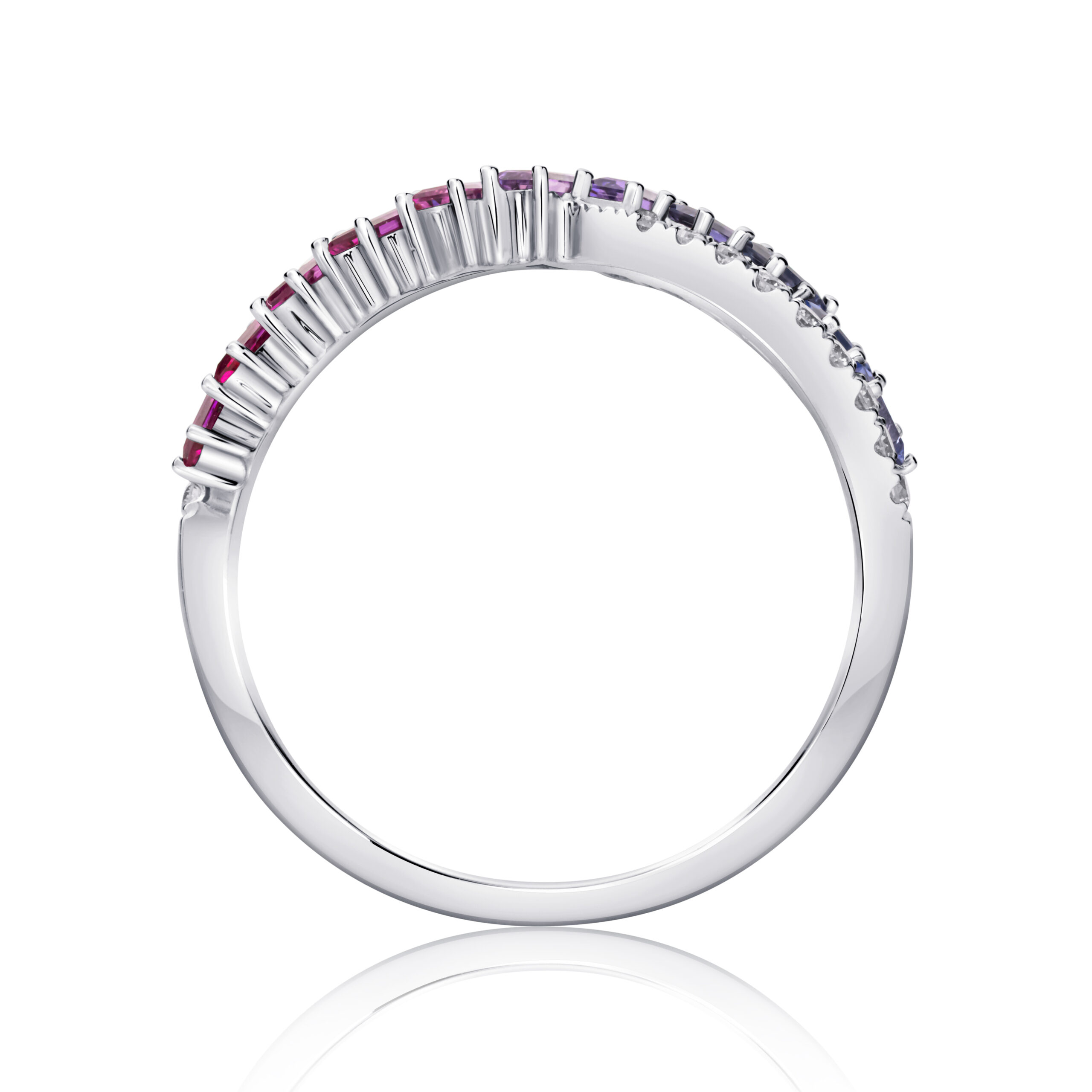 Half Eternity Natural Sapphire with Natural Diamonds Ring Half Eternity Natural Sapphire with Natural Diamonds Ring