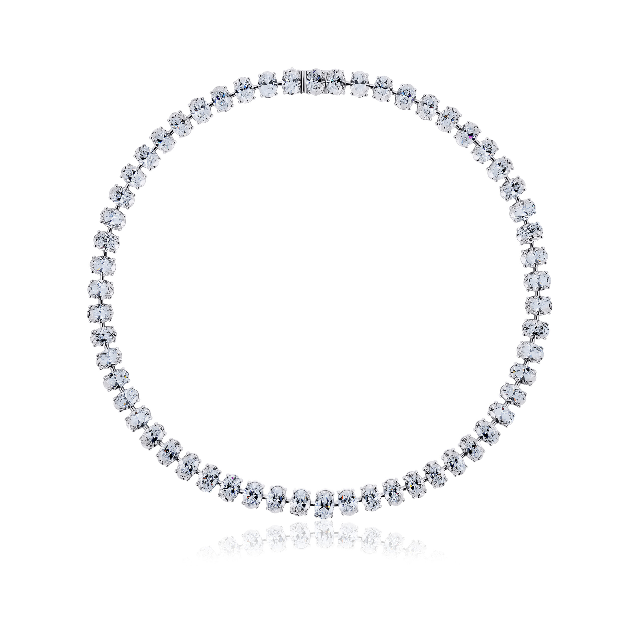 Tennis Lab Diamond Necklace Oval With Space