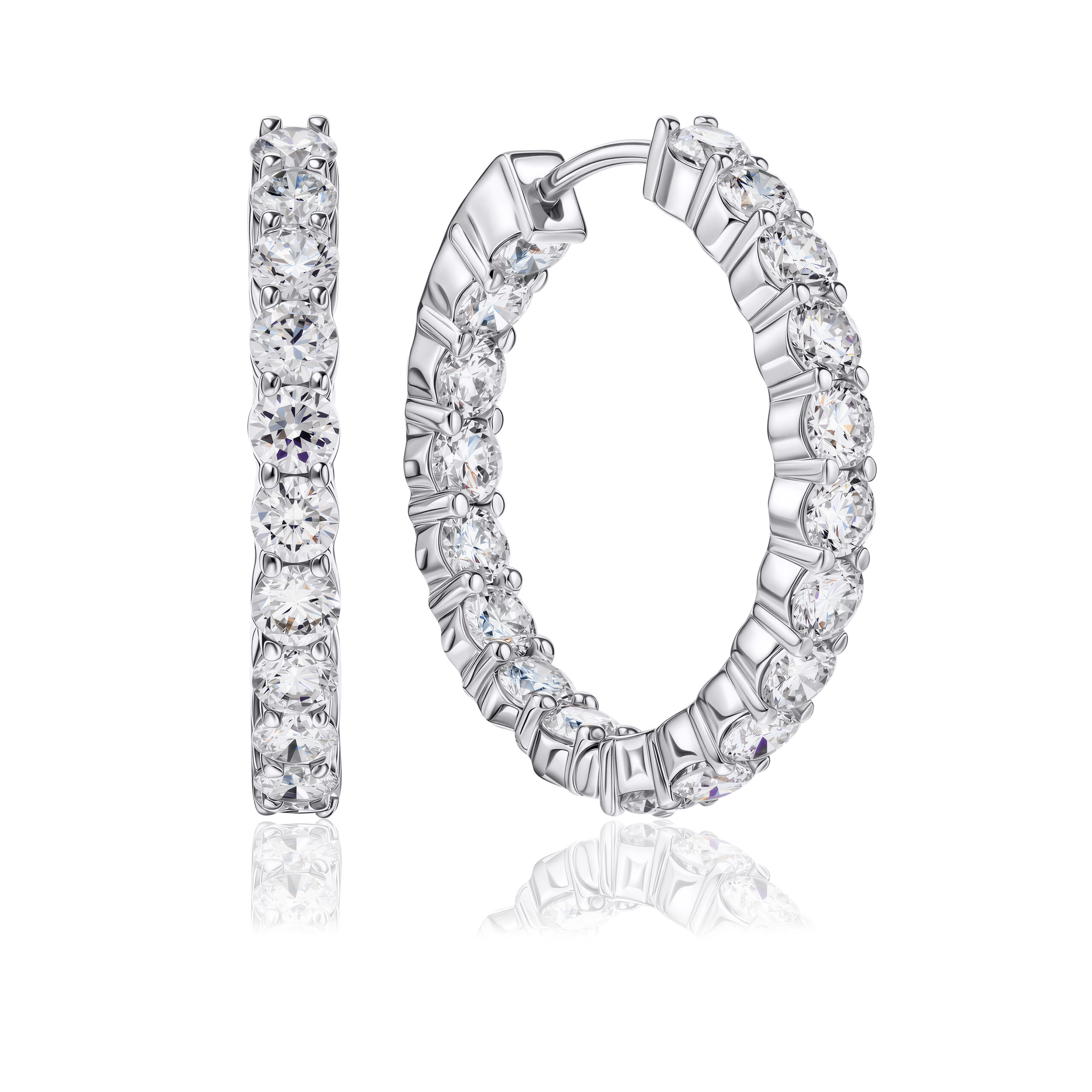 Full Eternity Lab Diamond Earrings Round